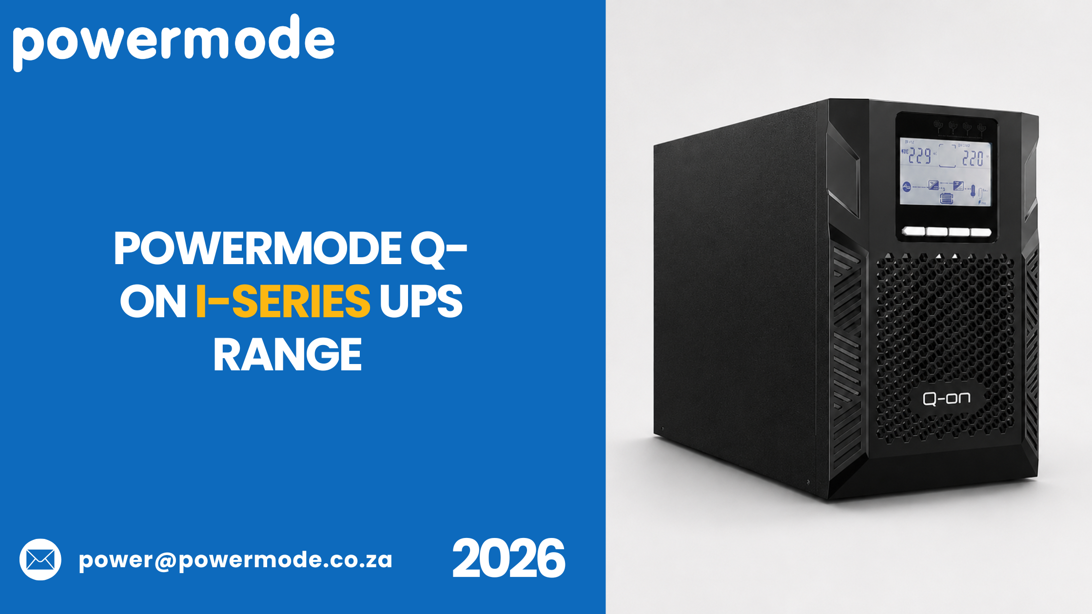 Q-on I-Series UPS range by Powermode for commercial and industrial power protection